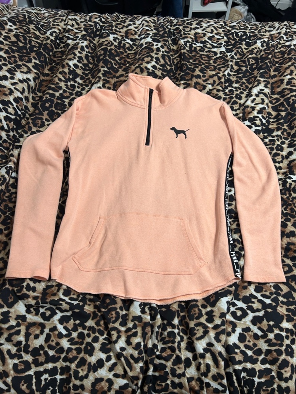 Victoria's Secret PINK Peach Quarter-Zip Pullover